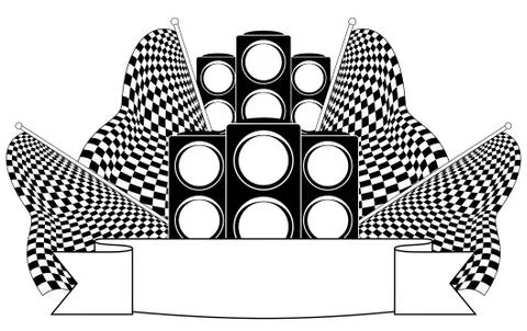 Traffic lights on finish. Stock Illustration