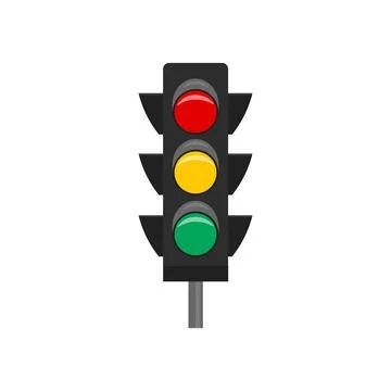 Traffic lights flat icon. clip art Stock Illustration