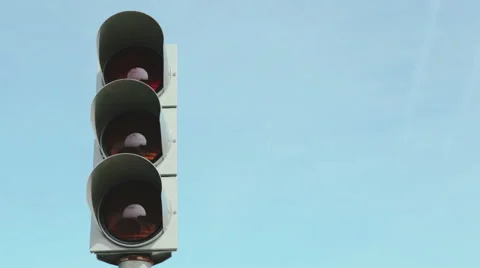 Traffic lights -  in front of blue sky Stock Footage 59904193