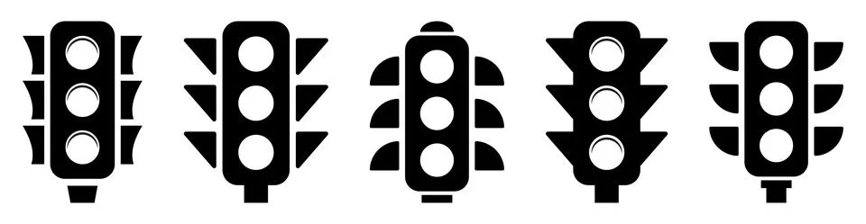 Traffic lights icon set Stock Illustration