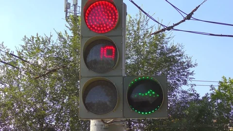 Traffic lights at the intersection Stock Footage 115968046
