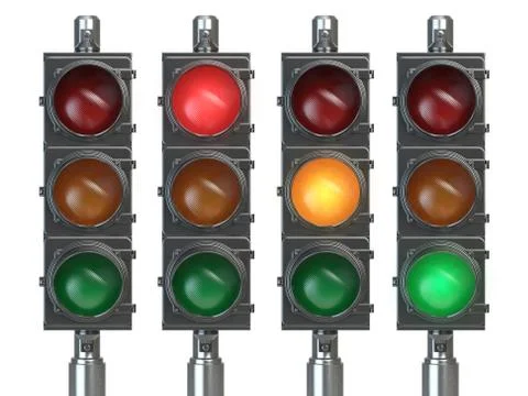 Traffic lights isolated on white background. Stock Illustration