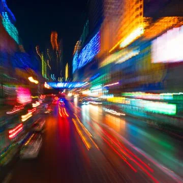 Traffic lights in motion blur Stock Photos