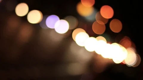 Traffic lights, night traffic that blur Stock Footage 83757502