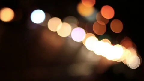 Traffic lights, night traffic that blur Stock Footage 83757512