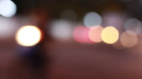 Traffic lights, night traffic that blur Stock Footage 85160185