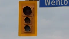 Traffic lights out in power outage follo, Stock Video