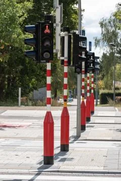 Traffic lights in a row Stock Photos