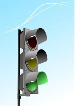 Traffic lights on sky background Stock Illustration