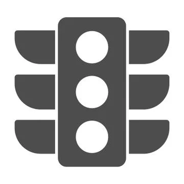 Traffic lights solid icon, Navigation concept, Traffic light signal sign on Stock Illustration