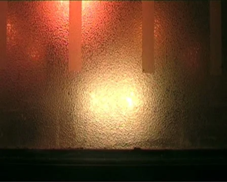 Traffic lights through frosted window Stock Footage 8660040