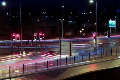 Traffic lights time lapse Stock Footage