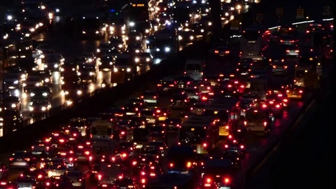 Traffic Lights Traffic Jam Crowded road Close up Stock Footage 123772818