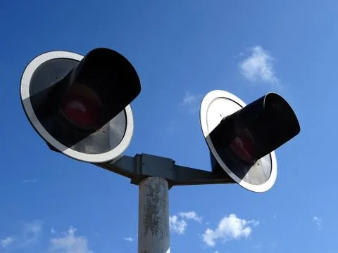 Traffic lights train Stock Photos