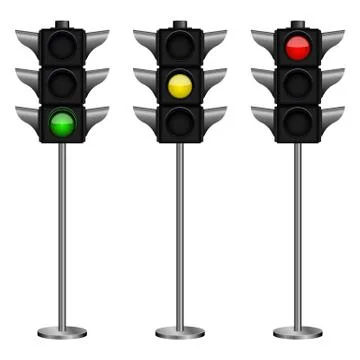 Traffic lights vector design illustration isolated on white background Stock Illustration