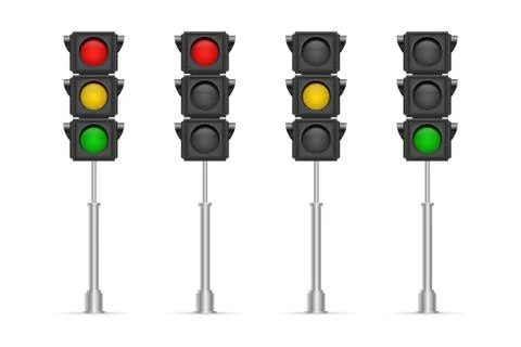 Traffic lights vector illustration isolated on white background Illustration
