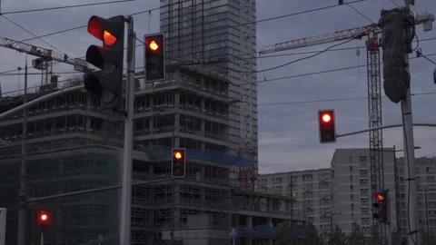 Traffic lights walk in slow motion Video stock 147629085