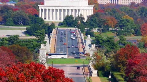Traffic on Lincoln Memorial Bridge Stock Footage 59173299