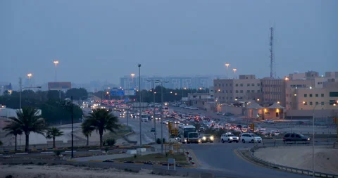 Traffic lockdown and road blocks imposed across all of Saudi Arabia Stock Footage 131437912