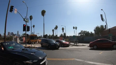 Traffic in Los Angeles Stockbeeldmateriaal 123558681