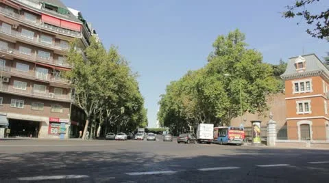 Traffic in Madrid Stock Footage 12134855
