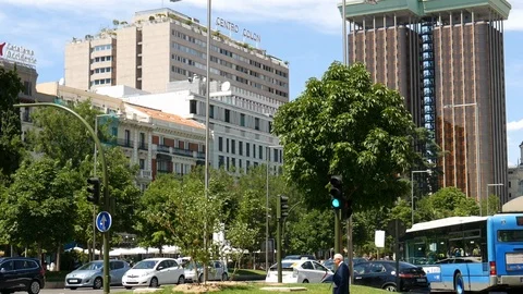 Traffic in Madrid Stock Footage 87211358