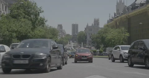 Traffic in Madrid, Spain - 4K Video stock 68525696