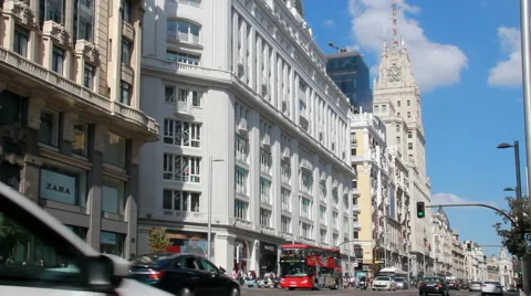 Traffic in Madrid, Spain Stock Footage 63908297