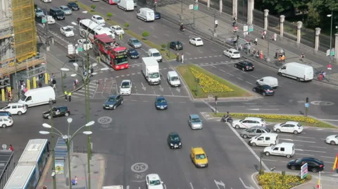Traffic in Madrid, Spain Stock Footage 64932775
