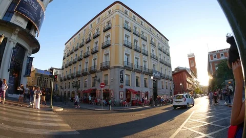 Traffic in Madrid in the sunset Stock Footage 70071447