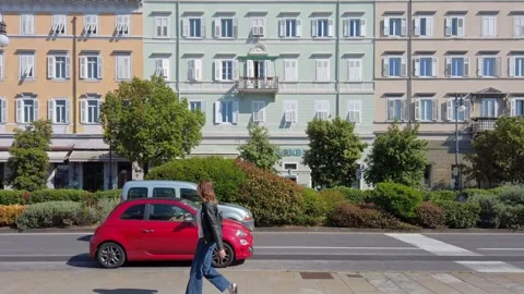 Traffic on the Main Street of Trieste Seafront Stock Footage 338243616