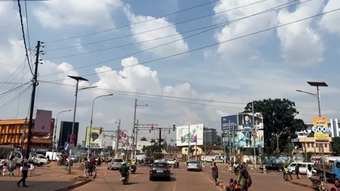 Traffic at Makerere Hill Road junction near Makerere University Kampala Stock Footage 333701211