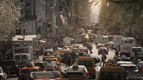 Traffic in Manhattan. Rush Hour. New York, USA. Stock Footage 44163793