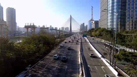 Traffic on Marginal Pinheiros Stock Footage 157997993
