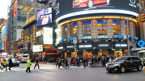 Traffic in midtown in Manhattan Stock Footage 91661415