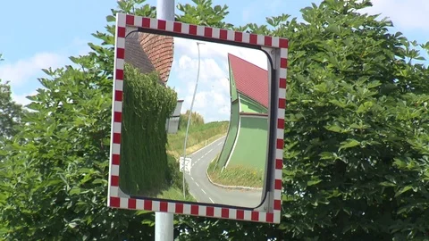 Traffic mirror with car inside Stock Footage 78089242