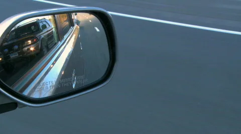 Traffic in the mirror (stabilized) Video stock 100866