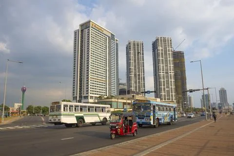 Traffic in modern Colombo Stock Photos