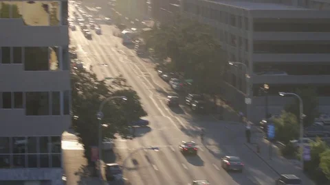 Traffic in the morning from high Stock Footage 76327088