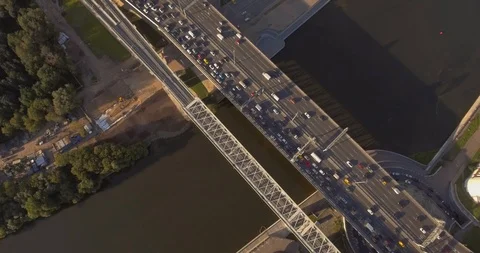 Traffic on the Moscow ring road Stock Footage 104715264