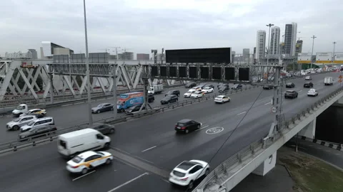 Traffic on the Moscow road Stock Footage 142514797