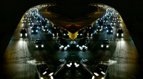 Traffic in Moscow,symmetrical montage Stock Footage 495271