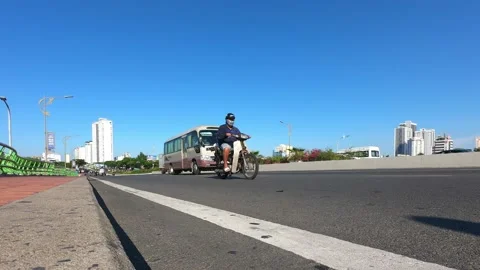 Traffic motorbikes time lapse low angle. Vietnam Video stock 155803810