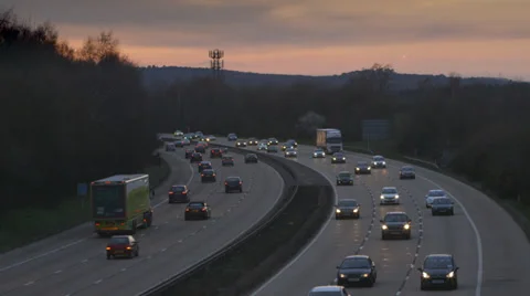 Traffic on Motorway - dusk Video stock 36123530