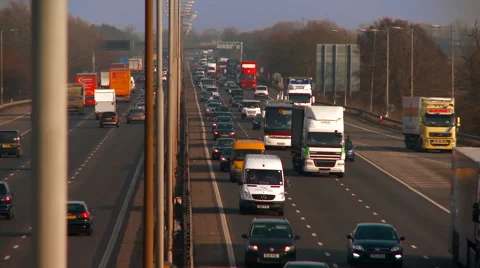 Traffic on a Motorway Stock Footage 61635793