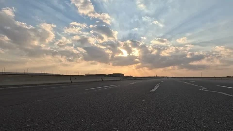 Traffic Movement Across Cairo Ain Sokhna Desert Highway Cars Trucks and Buses Stock-Footage 329961867
