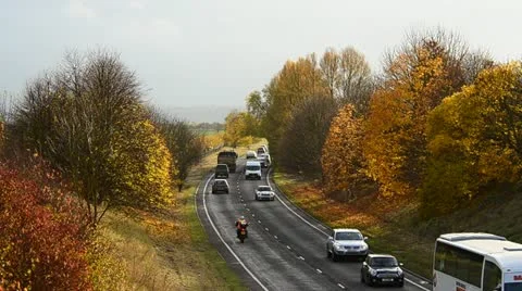 Traffic moving along highway Video stock 18305650