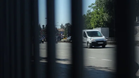 Traffic Moving In Background Stock Footage 91699644