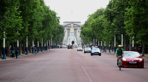 Traffic moving down The Mall,London  Stock Footage 34454293