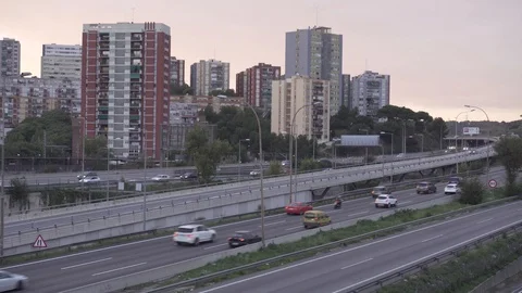 Traffic in multiple lane highway Stock-Footage 97890352